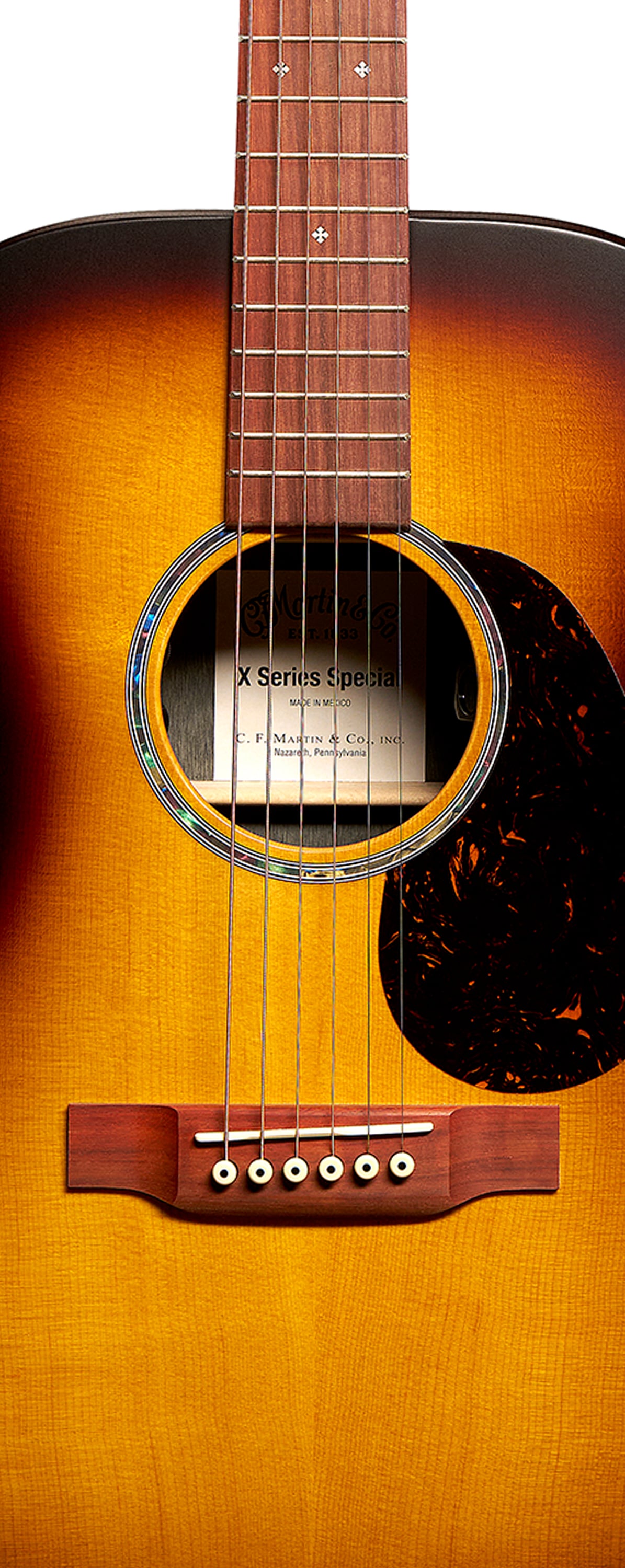 Body of Martin 000-X2E Brazilian Burst Guitar image number 3